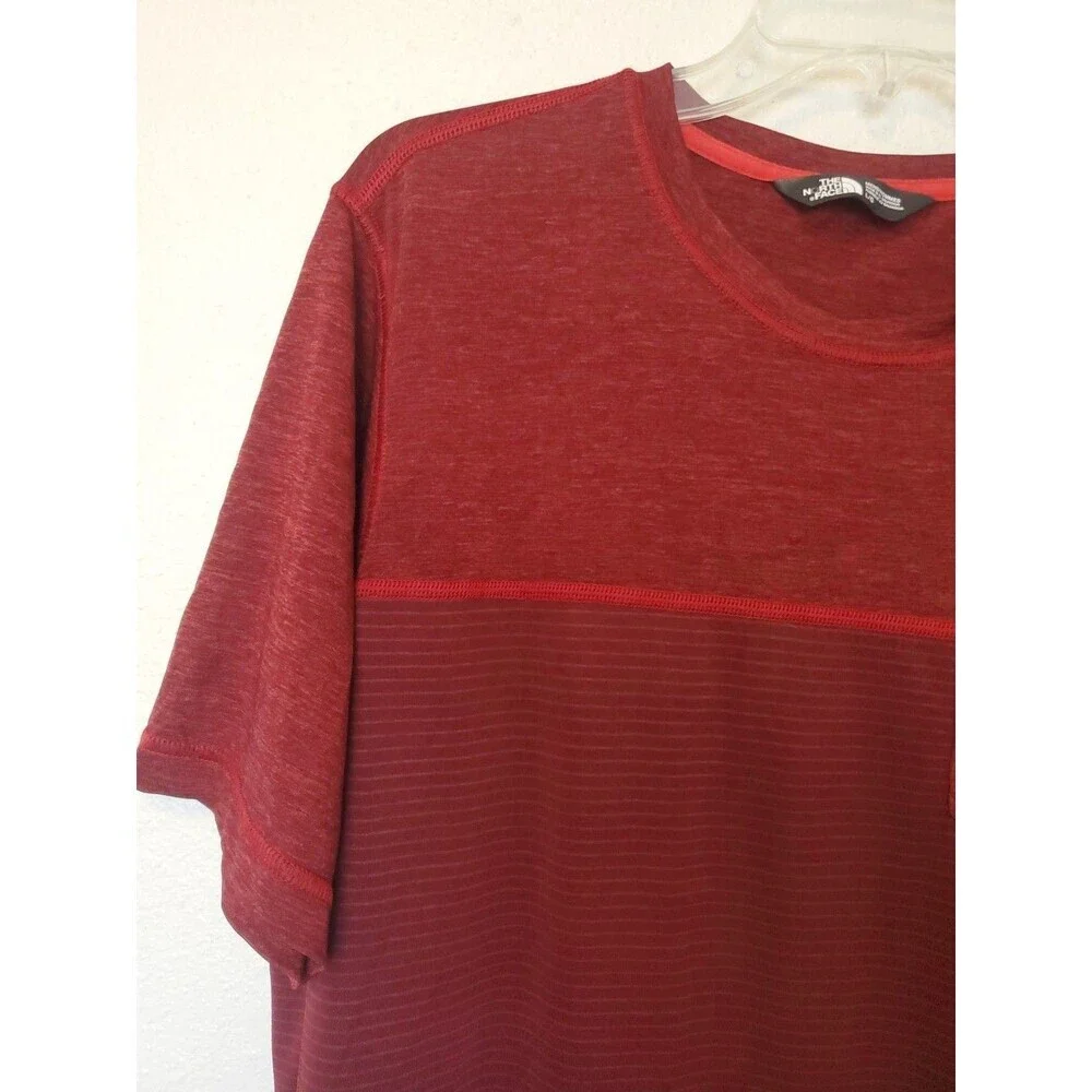 The North Face‎ T-shirt Flash Dry 100% Polyester Men's L Maroon Short Sleeve Tee - Picture 5 of 16